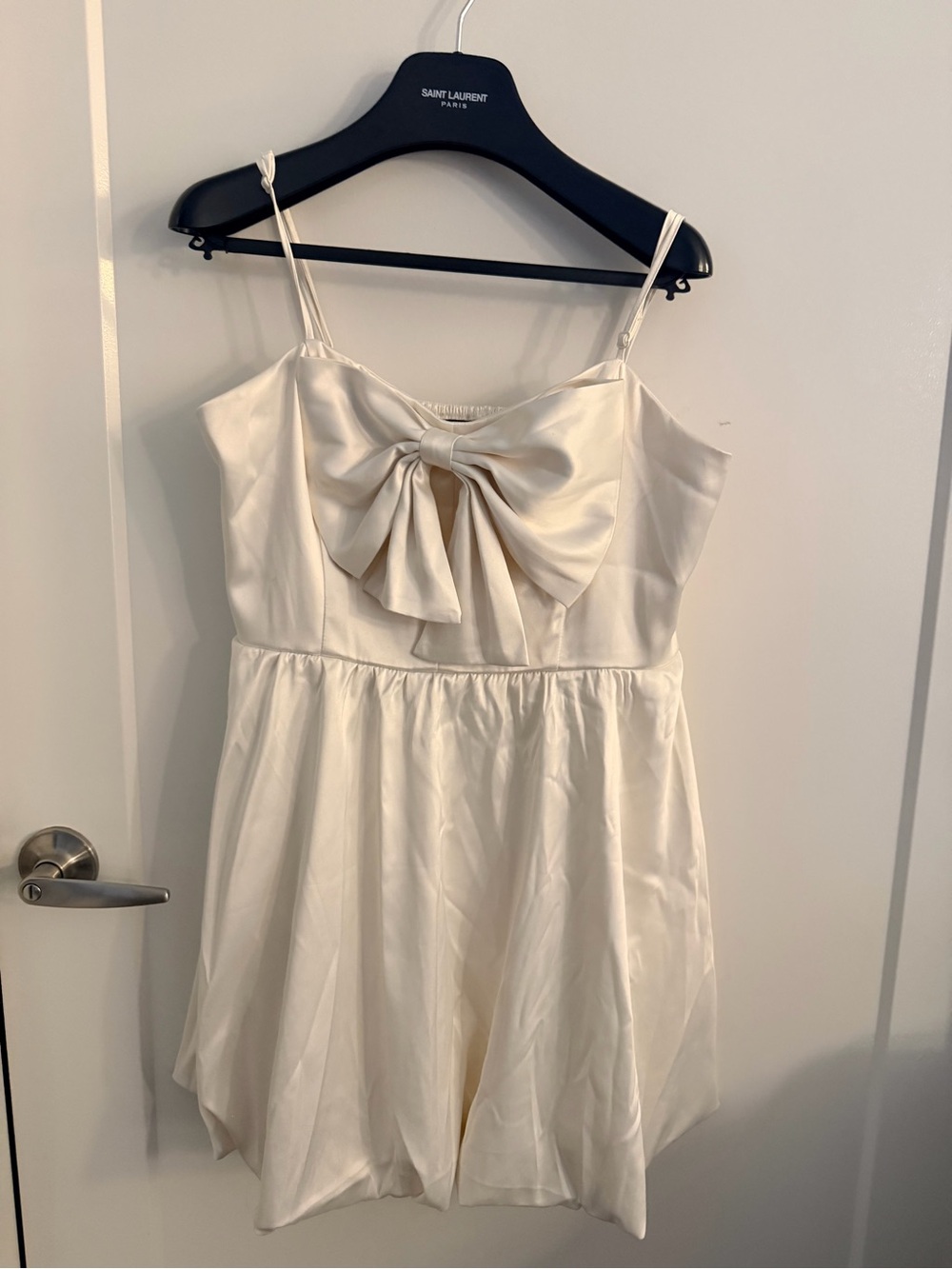Originality Cream Satin Bow-Front Slip Dress size XL